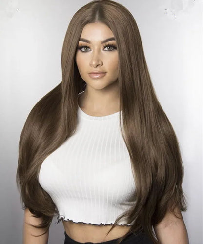 Long Straight Heat-Resistant Synthetic Wig – 150% Density for Daily Use