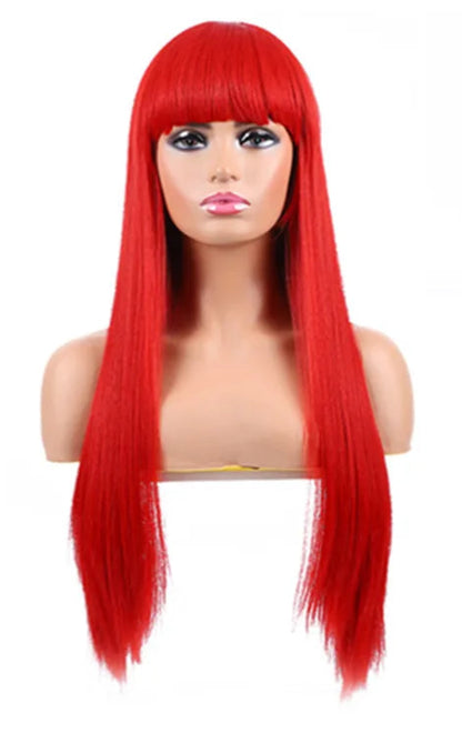 Long Straight Heat-Resistant Synthetic Wig – 150% Density for Daily Use