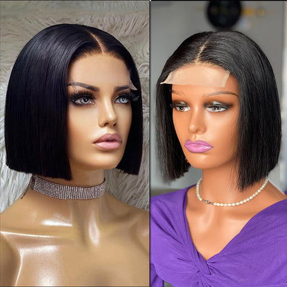Hand-Woven Human Hair Wig – 8-Inch & 10-Inch Short Wig for Black Skin, Heat and Dye Friendly3