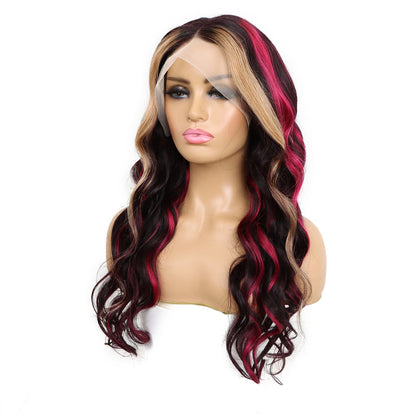 Hand-Woven Lace Head Cap Wig – Human Hair, Gold Red Black, 210% Density, Can Be Hot Dyed, For Ladies1