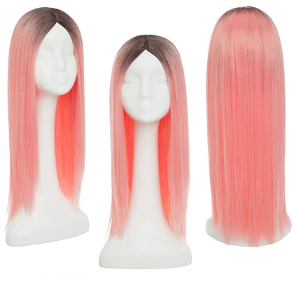26'' Ombre Synthetic Cosplay Wig – Heat-Resistant Fiber, Long Wavy & Straight Options