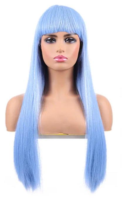 Long Straight Heat-Resistant Synthetic Wig – 150% Density for Daily Use
