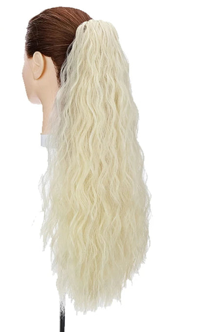 24-Inch Corn Wave Wavy Claw Clip Ponytail – Premium Synthetic, Heat-Resistant, Multi-Color Options
