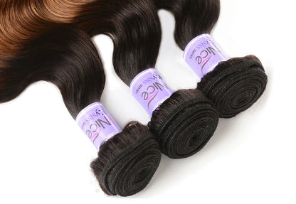 UNice Kysiss Ombre Body Wave Hair Bundles – 3 Tone Blonde T1B/4/27, Virgin Human Hair Weave