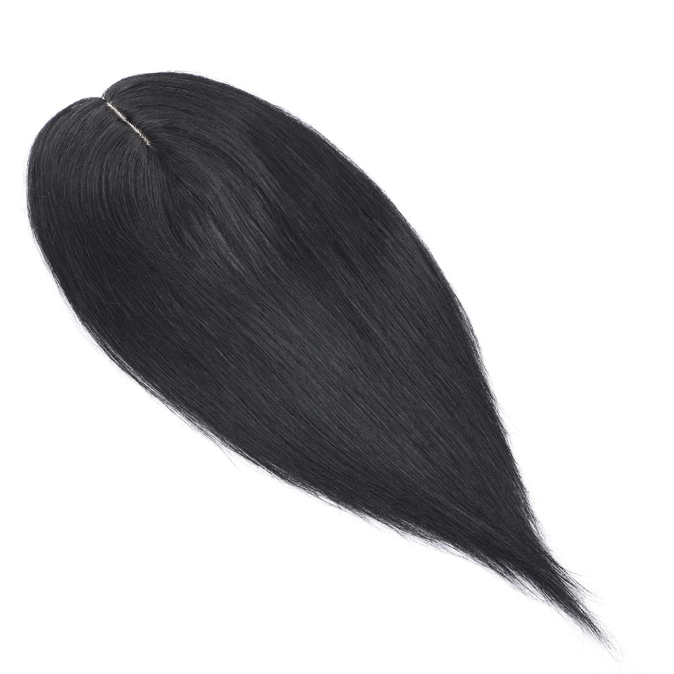 Silk Base Human Hair Toppers for Women – 100% Real Human Hair, Straight, Center-Parted, Multiple Lengths & Colors