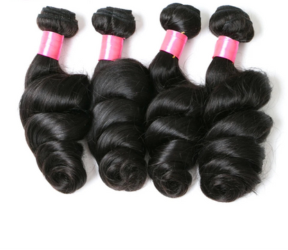 Younsolo Virgin Loose Wave Bundles – 100% Human Hair, 8-30 Inch, Natural Black & Dyeable, Double Weft