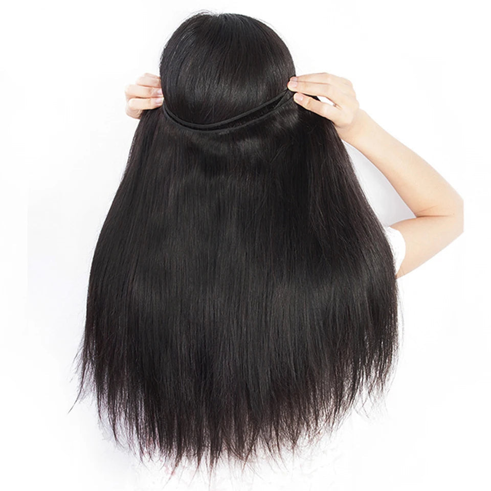 Premium Peruvian Straight Human Hair Bundles – Natural & Jet Black, 100% Hair