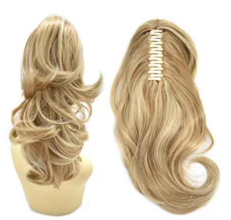 SE-224 Long Wavy Ponytail Extension – 22”/14” Claw Clip & Drawstring, Heat-Resistant