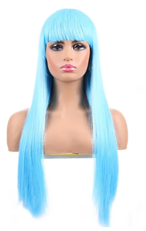 Long Straight Heat-Resistant Synthetic Wig – 150% Density for Daily Use
