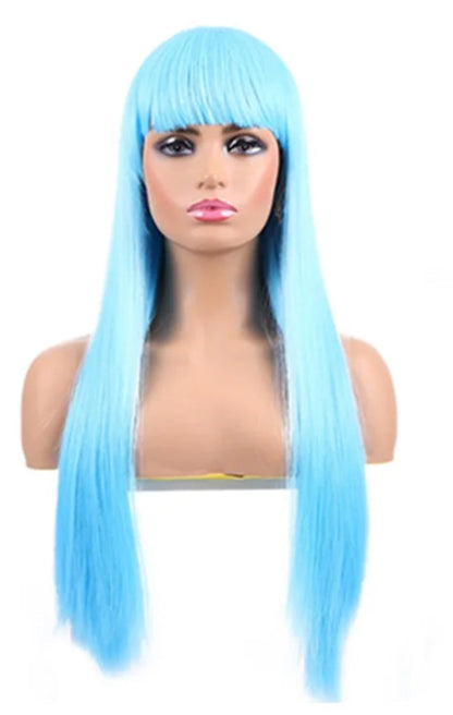 Long Straight Heat-Resistant Synthetic Wig – 150% Density for Daily Use