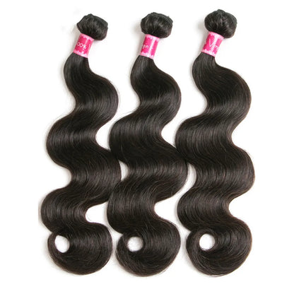 Vanlov Body Wave Hair Bundles - 100% Human Hair Extensions, Natural & Jet Black, 8-30 Inch