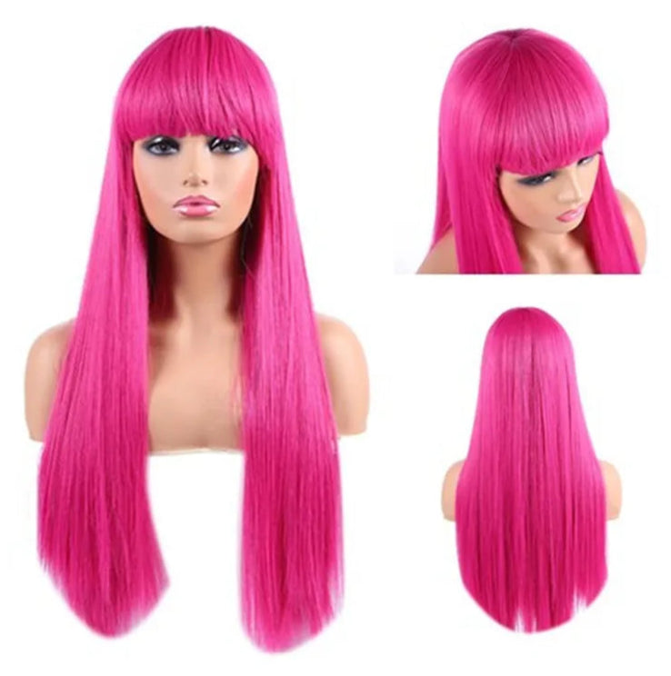 Long Straight Heat-Resistant Synthetic Wig – 150% Density for Daily Use