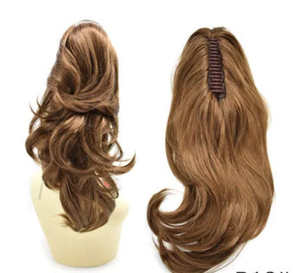 SE-224 Long Wavy Ponytail Extension – 22”/14” Claw Clip & Drawstring, Heat-Resistant