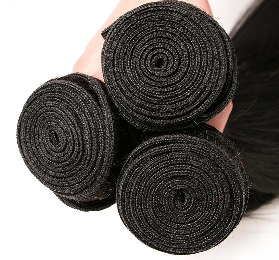 Vallbest Loose Wave Human Hair Bundles With 4x4 Lace Closure - 100% Natural & Dye-Ready