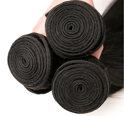 Vallbest Loose Wave Human Hair Bundles With 4x4 Lace Closure - 100% Natural & Dye-Ready