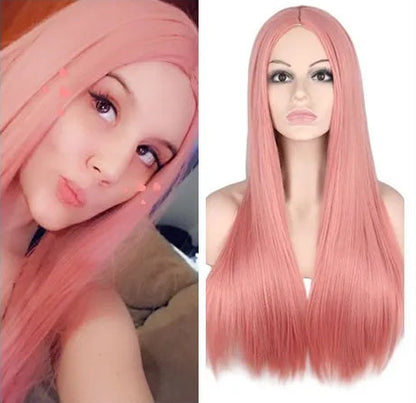 Long Straight Heat-Resistant Synthetic Wig – 150% Density for Daily Use