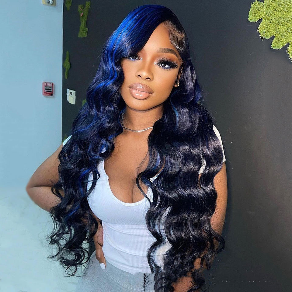 Highlight Body Wave Human Hair Lace Front Wig – Real Human Hair, Customizable Bangs, Suitable for All Skin Tones & Face Shapes4