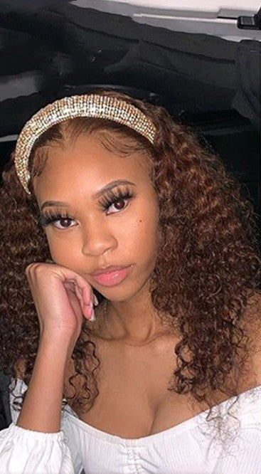 Human Hair Jerry Curly Headband Wig – Natural & Effortless Curly Style for Ladies