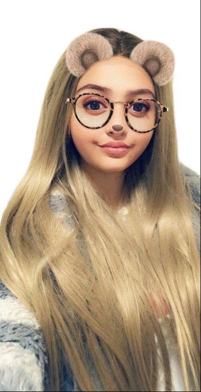 Lace Wig with Linen Gradient Long Straight Hair | Matte High-Temperature Fiber