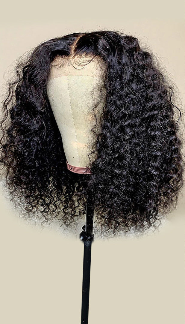 Loose Deep Wave Short Bob Wig – Jerry Curly Human Hair with T-Part Design (8" to 16")2