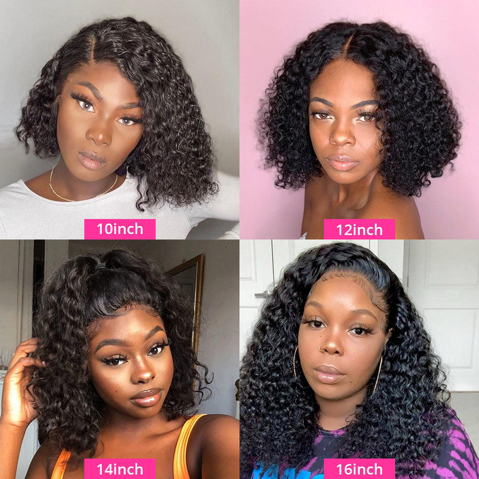Loose Deep Wave Short Bob Wig – Jerry Curly Human Hair with T-Part Design (8" to 16")3