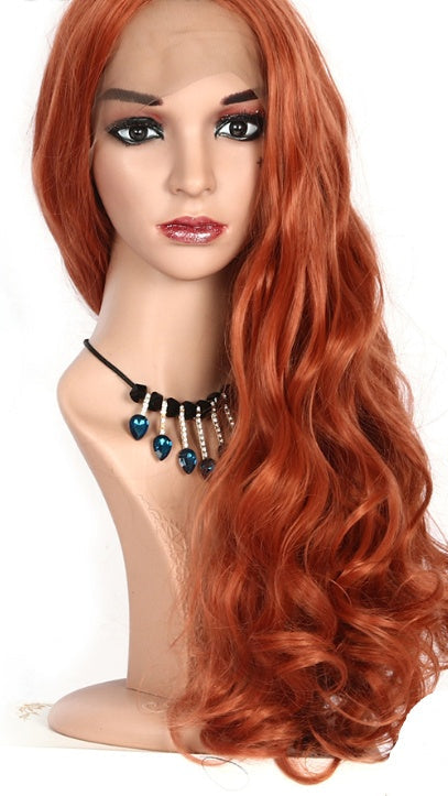 Luxurious Golden Brown Long Curly Wig | 26-inch Medium Length with Breathable Cap