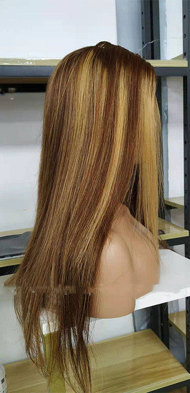 Luxurious P4.27 Real Hair Wig | 4X4 Straight Lace Front Wig for Timeless Style1
