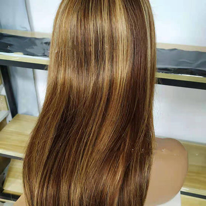 Luxurious P4.27 Real Hair Wig | 4X4 Straight Lace Front Wig for Timeless Style2