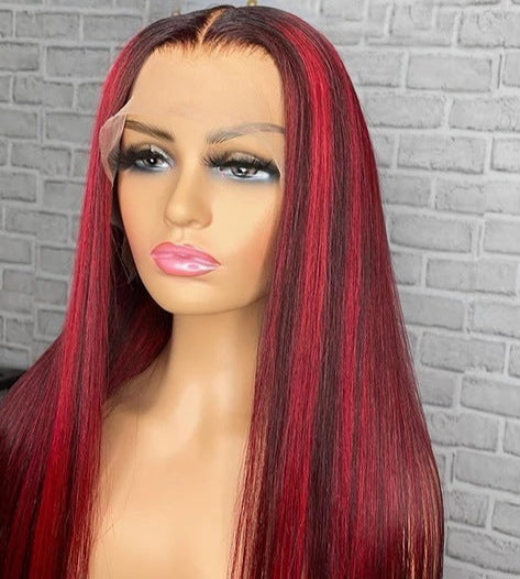 Luxurious Real Hair Lace Front Wig – 12 Inch 13X4 Hand-Knitted Red Wig5