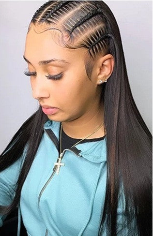 Luxurious Straight Human Hair Headpiece Wig – Versatile and Elegant