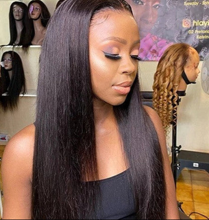 Luxurious Straight Human Hair Headpiece Wig – Versatile and Elegant2