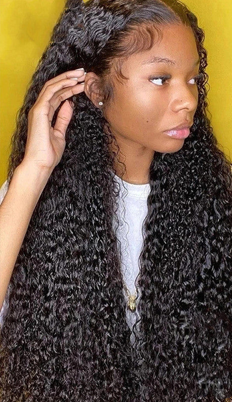 Luxurious V-Shaped Curly Human Hair Headband | High-Density, Versatile Styling