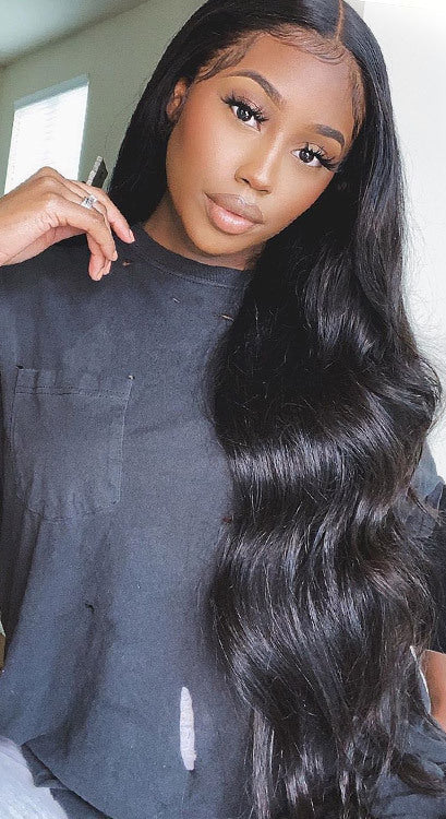 Luxurious Virgin Hair Body Wave Wig – Natural Color, 100% Real Hair