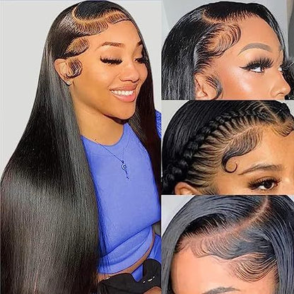 Luxury Front Lace Human Hair Wig - Versatile & Customizable Lengths from 12" to 32"3