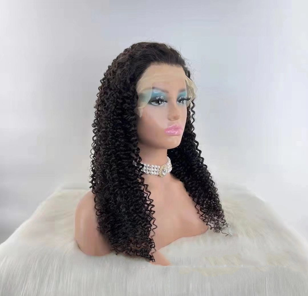 Medium Long Human Hair Wig - Half Hand-Woven, Dyeable with Versatile Bangs3