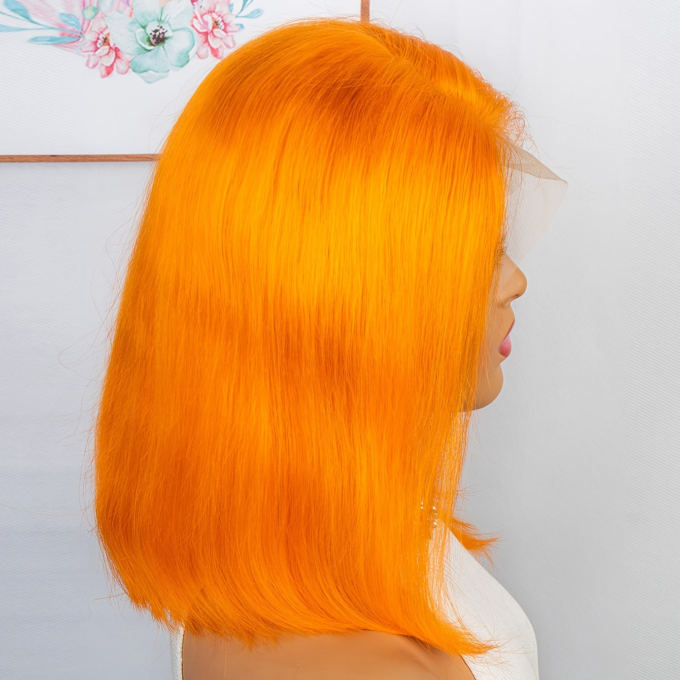 Orange Straight Lace Front Human Hair Wig – Glueless, Volumizing, Alcohol-Free10