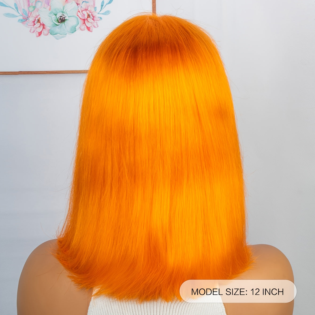 Orange Straight Lace Front Human Hair Wig – Glueless, Volumizing, Alcohol-Free9