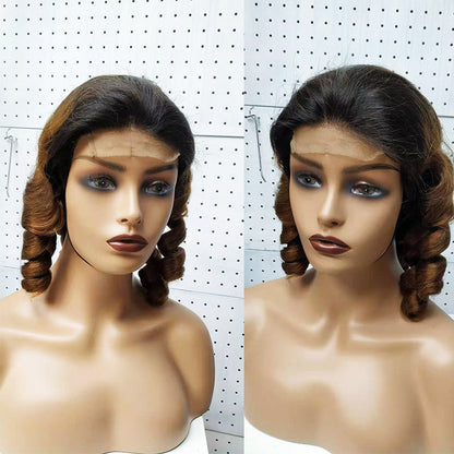 Premium Human Hair Lace Closure Wig - Straight T-Color Style for Ladies2