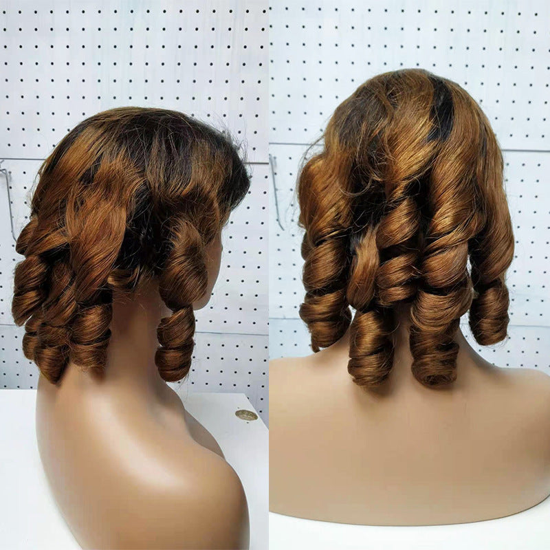 Premium Human Hair Lace Closure Wig - Straight T-Color Style for Ladies3