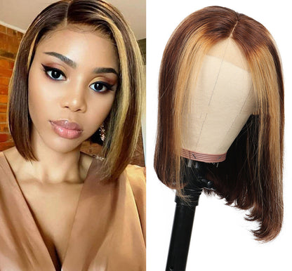 Premium Real Hair Bob Wig in Piano Color | 8-16 Inch Versatile & Stylish6