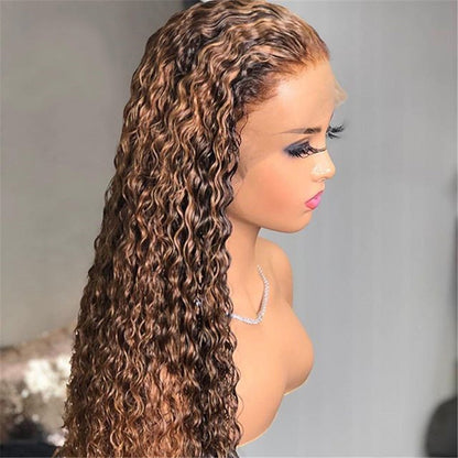 Real Hair Highlight Lace Frontal Wig | 180% Density, Natural Hairline & Comfort