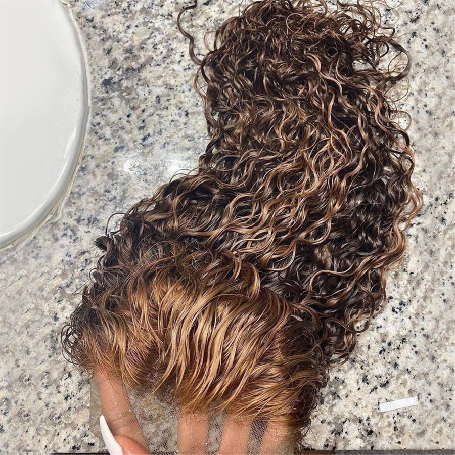 Real Hair Highlight Lace Frontal Wig | 180% Density, Natural Hairline & Comfort