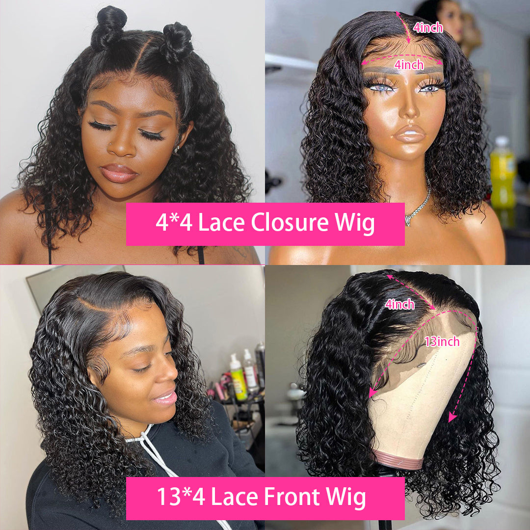 Real Hair Short Curly Wig – Easy-to-Wear Human Hair Wig with 13x4 & 4x4 Lace, Multiple Lengths