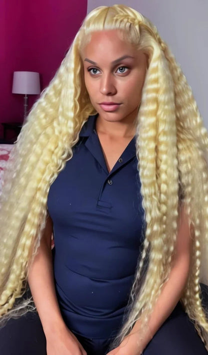 Short Deep Wave Lace Front Wig – Hair, 613 Blonde, 13x6/13x4 HD Lace, Pre-Plucked, 180% Density