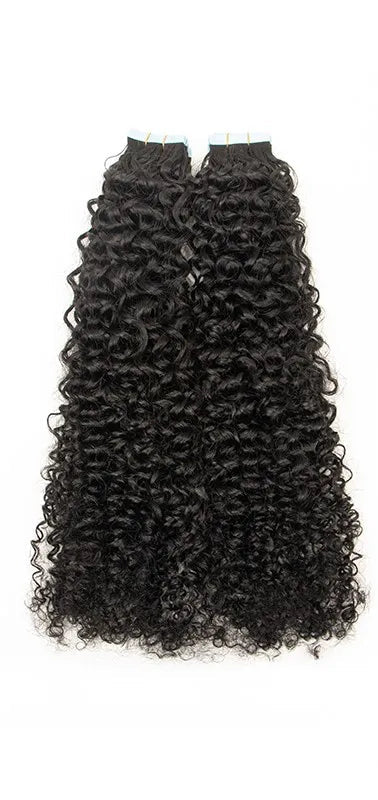 Premium 100% Human Hair Tape-In Extensions – Silk Straight, Body Wave, Kinky Curly, Water Wave | 12-26 Inch, 20-80 Pieces