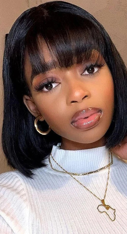 Long Straight Human Hair Wig – Swiss Lace, Transparent Lace, Customizable Length and Color