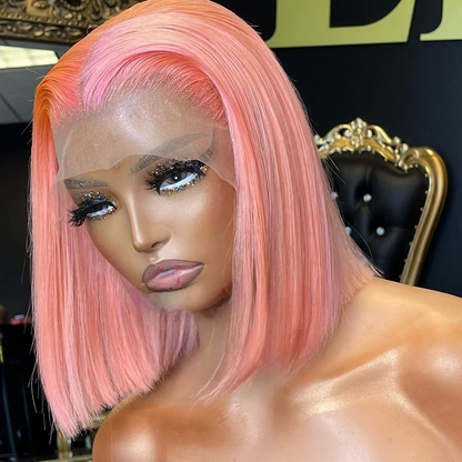 Straight Bob Lace Front Wig – 13x4 Frontal, HD Transparent Lace, Restyle & Curlable, 100% Human Hair