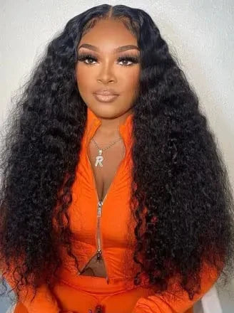 26-Inch Water Wave HD Lace Front Wig – Human Hair, Pre-Plucked, 13x6 & 13x4 Lace Options