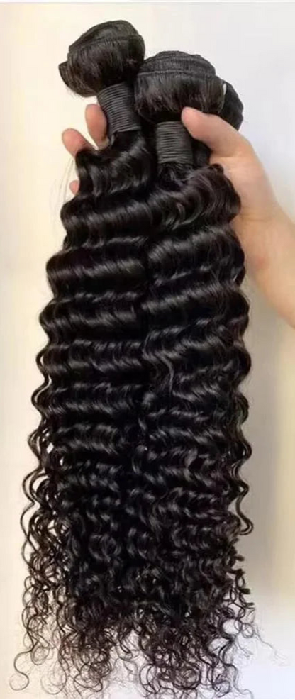 Deep Wave Human Hair Bundles – 100% Natural, Permed, 12-30 Inch, No Shedding, Available for Drop Shipping