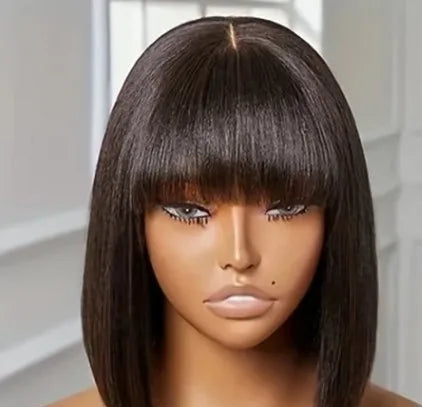 Luxurious Straight Lace Wig – Pre-Plucked Hairline, 200%-250% Density, Natural Off Black Color